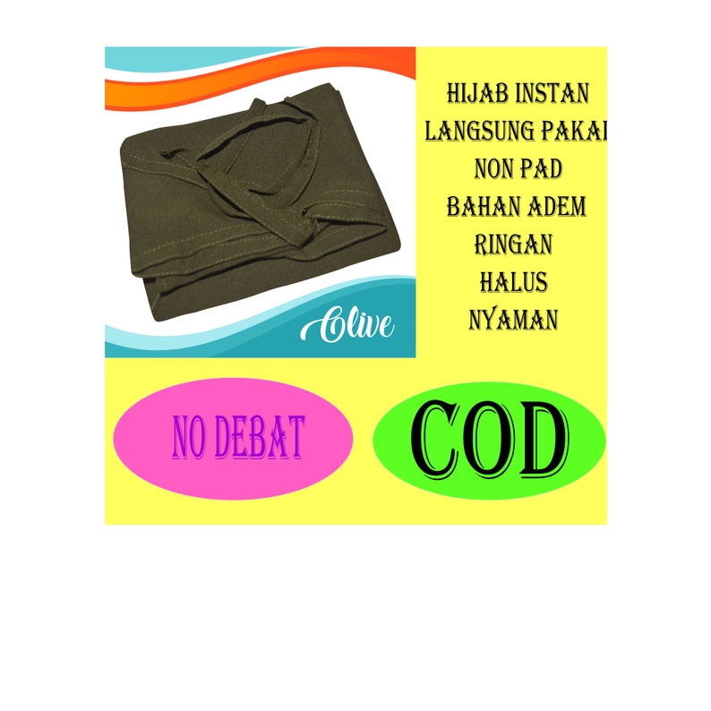 Hijab Jilbab Bergo Jumbo Tebal Polos Motif Segi Empat