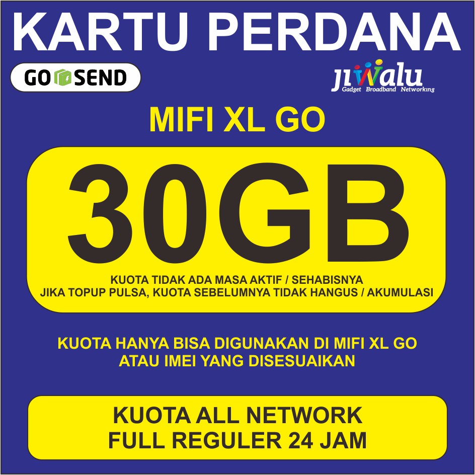 Kartu Perdana XL GO Kuota 30GB Full Reguler 24 Jam | Shopee Indonesia