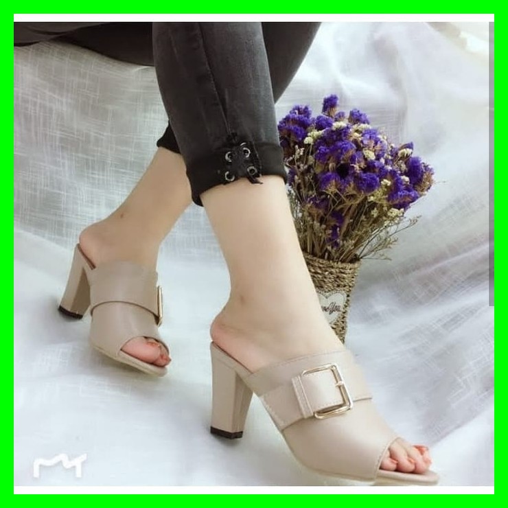 GESPER DV SP12- Sandal Wanita Hak Tahu Tinggi 5cm Terbaru Pesta Modis Bahan Sintetis