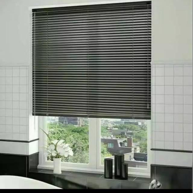 Tirai gulung pvc 60x180cm kris venetian tirai lipat abu abu