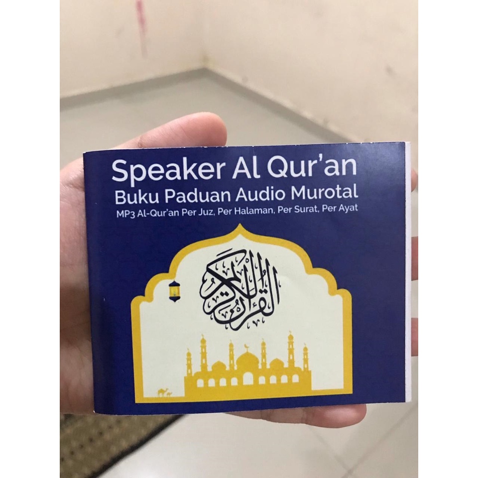 (Memori 16gb+Buku Paduan) Chip Murottal Speaker Alquran Per Ayat  Per Juz Lengkap 30 Juz Murottal