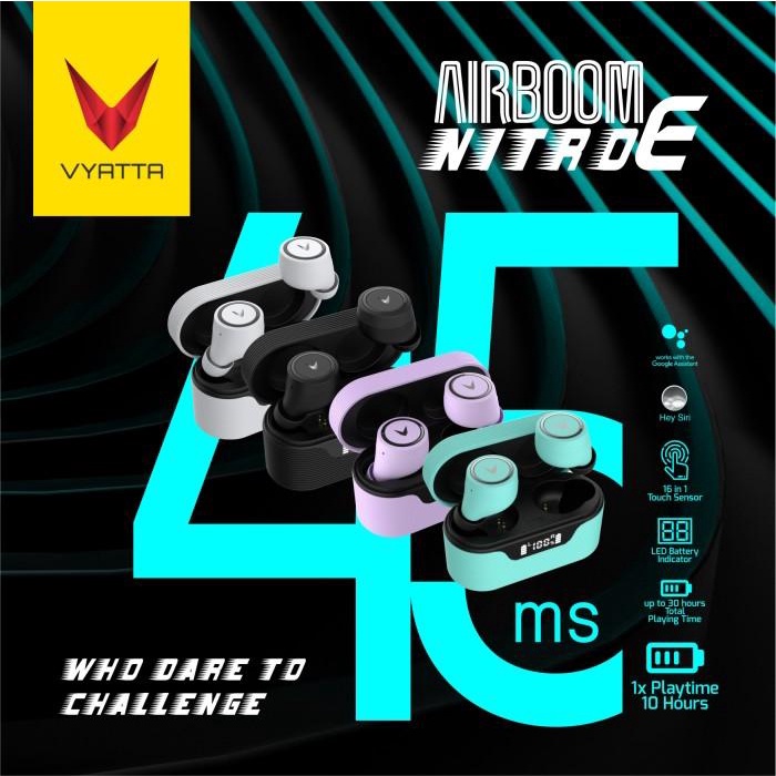 VYATTA Airboom Nitro E TWS Bluetooth Headset / Earphone , Gaming Mode