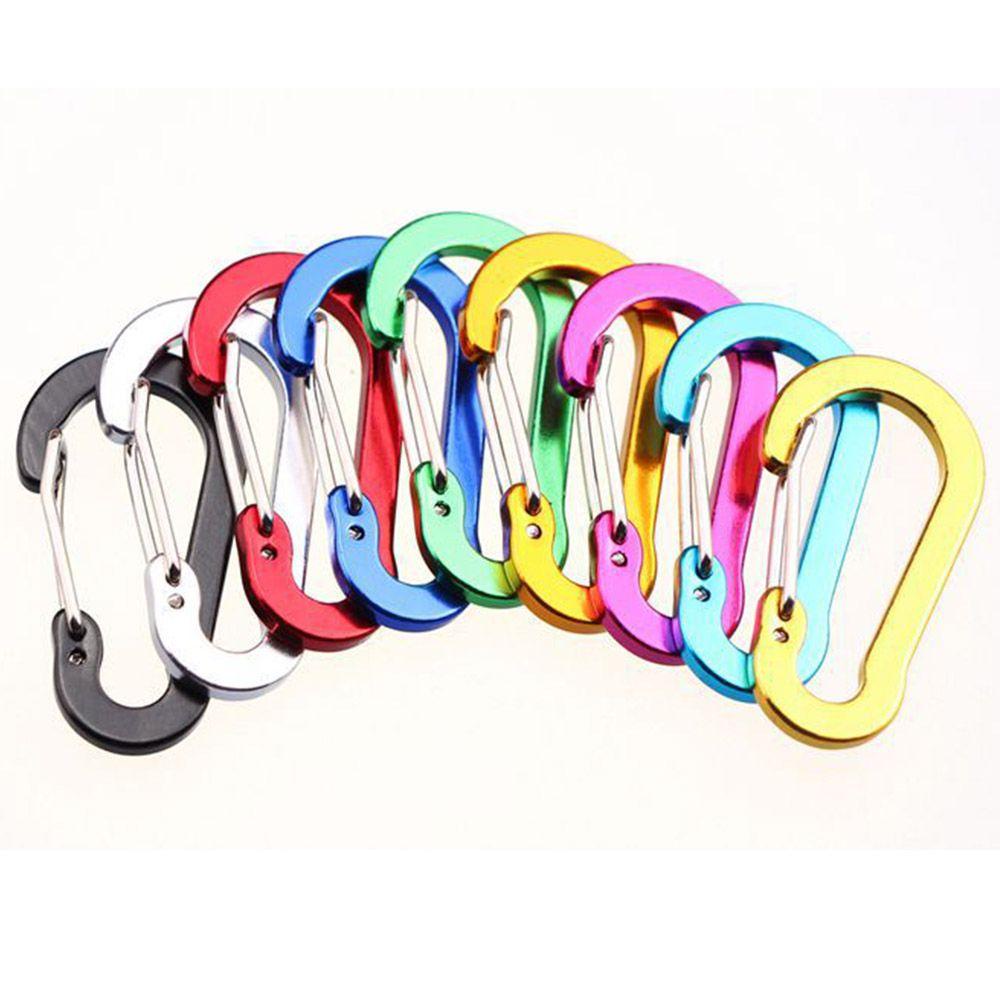 CHOOKYY 5pcs Alat Gesper Kunci Bahan Aluminium Alloy Carabiner Keychain