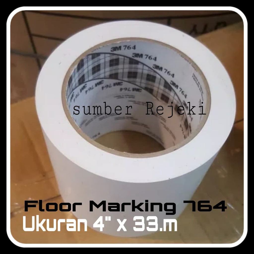 

3m 764 putih Floor Marking Tape 3M Ukuran 4" x 33.M isolasi 3M Lakban