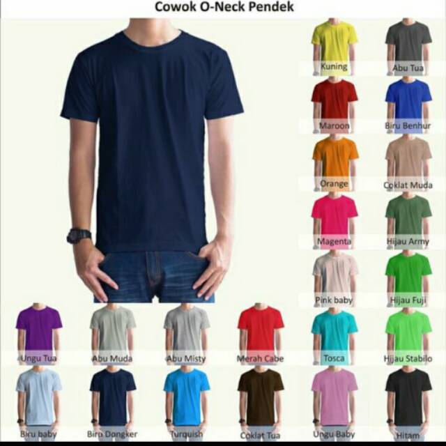 Kaos polos pria/ baju o neck unisex/ t-shirt couple