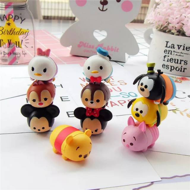 MOMBABY1 Figure Tsum tsum 1 set isi 10 pcs atau Topper Kue Tsum Tsum atau Hiasan Kue Tsum Tsum