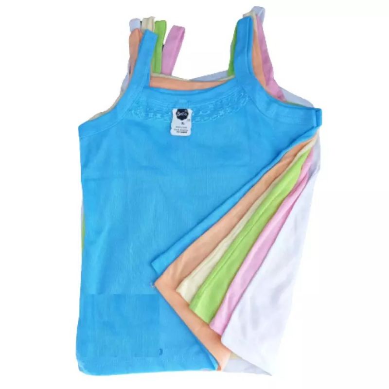 Singlet Kaos Dalam Tangtop Tanktop Kamisol Camisol Anak Remaja Cewe Perempuan Kaos Putih Warna Warni