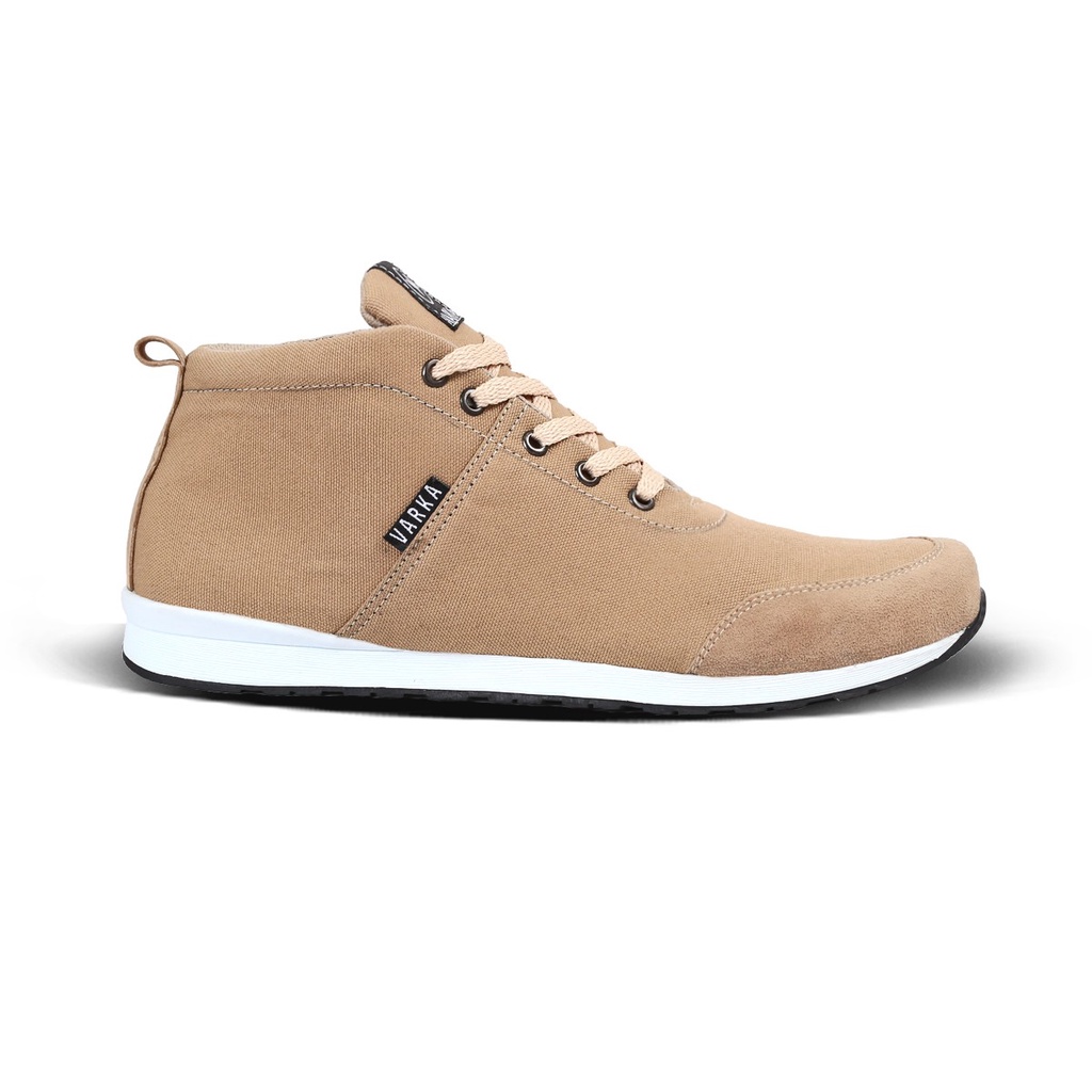 Sepatu Sneakers Pria V 4204 Brand Varka Sepatu Kets Olahraga Lari Joging Harga Murah Berkualitas Warna Krem