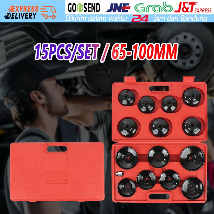 kunci pembuka filter oli mobil 15 Pcs full set Oil Filter Wrench