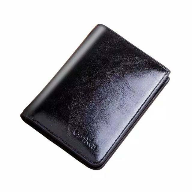 Dompet Pendek Pria Zipper Wallet Kulit Model Retro Import