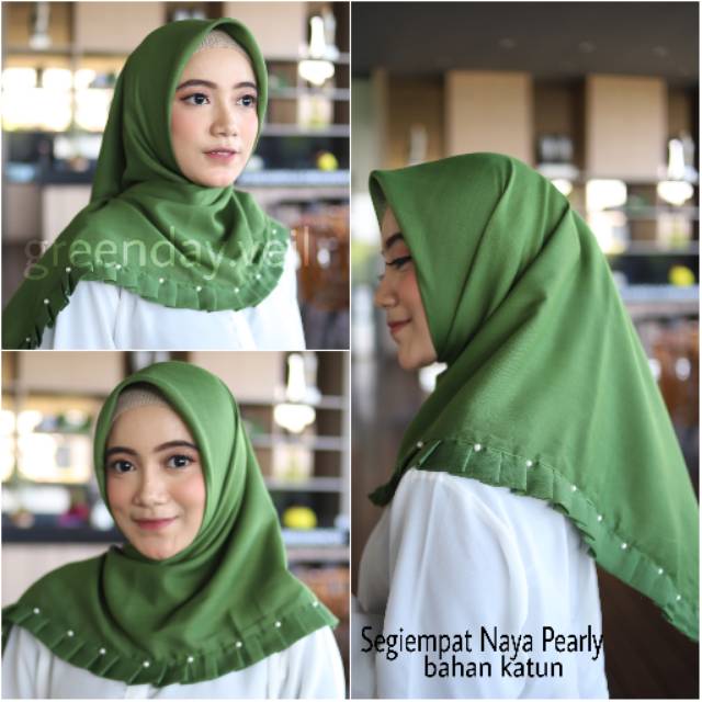 HIJAB MURAH SEGIEMPAT KATUN GERIGI MUTIARA/NAYA PEARLY (1KG MUAT 11PCS)