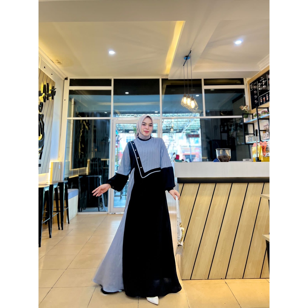 Gamis jetblack premium By HMF Bella Dress HMF