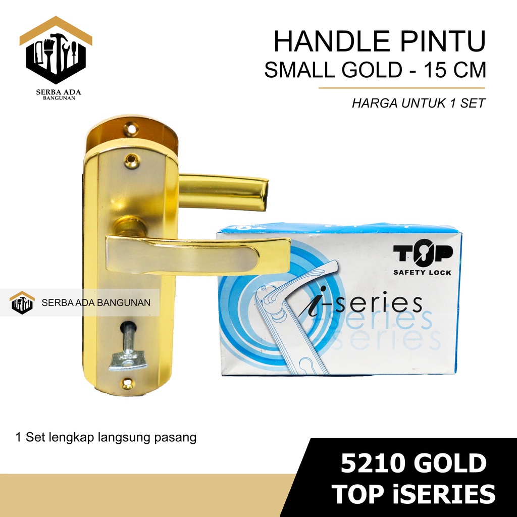 HANDLE GAGANG KUNCI PINTU TOP 688 / I SERIES ANTIQUE &amp; GOLD (KOMPLIT SET) 15CM SMALL SIZE LANGSUNG PASANG