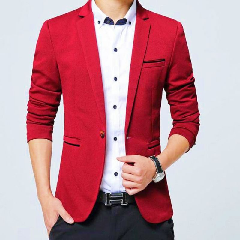 Jas blazer merah maroon