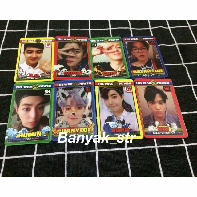 [READY STOCK] PHOTOCARD EXO SEHUN BAEKHYUN CHANYEOL SUHO CHEN KAI DO XIUMIN POWER THE WAR