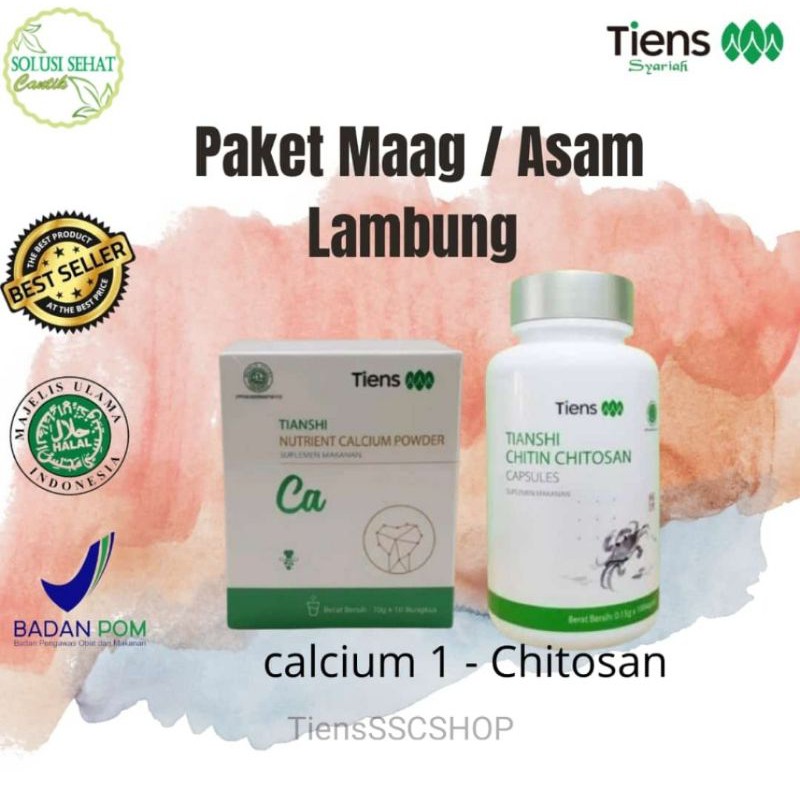 Paket Maag Tiens Original Kalsium & Chitosan (Kemasan Full)