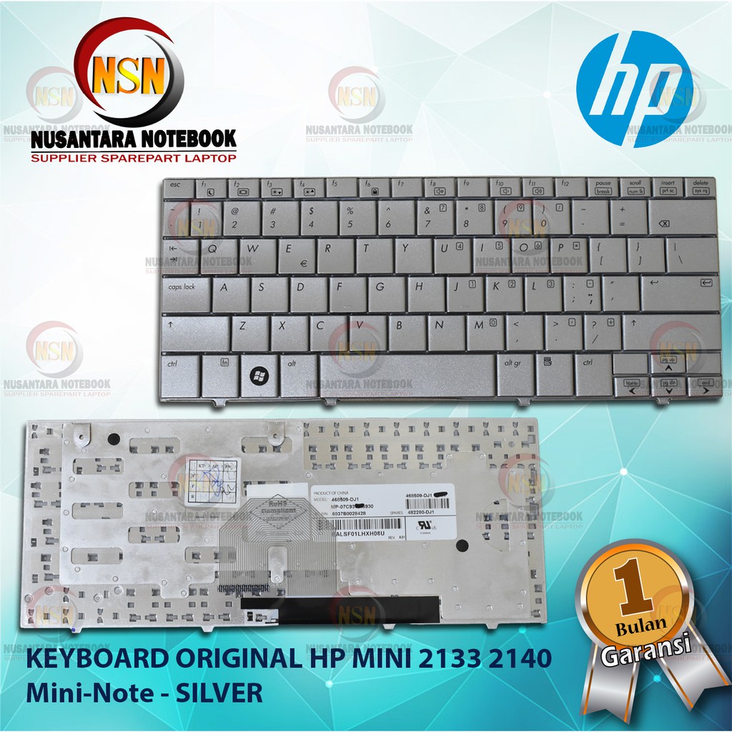 Keyboard Original HP Mini 2133 2140 Silver