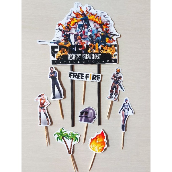 TOPPER FREE FIRE 001 / TOPPER KUE FREE FIRE / CAKE TOPPER FREE FIRE 001 / HIASAN KUE FREE FIRE 001