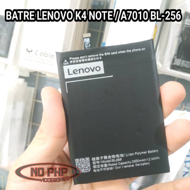 BATERAI BATRE LENOVO K4 NOTE / A7010 VIBE X3 LITE BL-256 ORIGINAL BATTERY