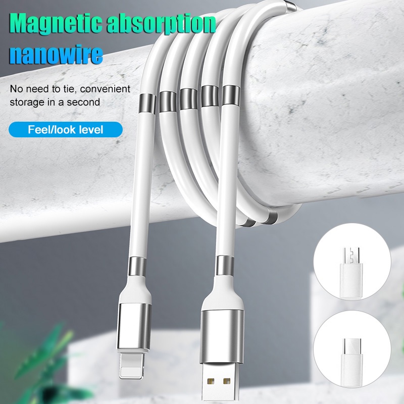 Kabel Data / Charger Nano Magnetik Tipe-C Fast Charging Untuk Android / IPhone