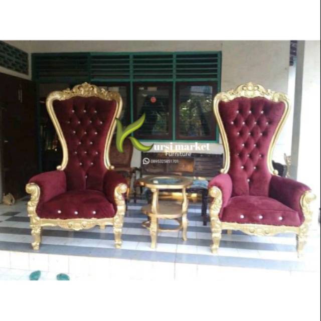 Kursi shofa single syahrini ukir kayu jati