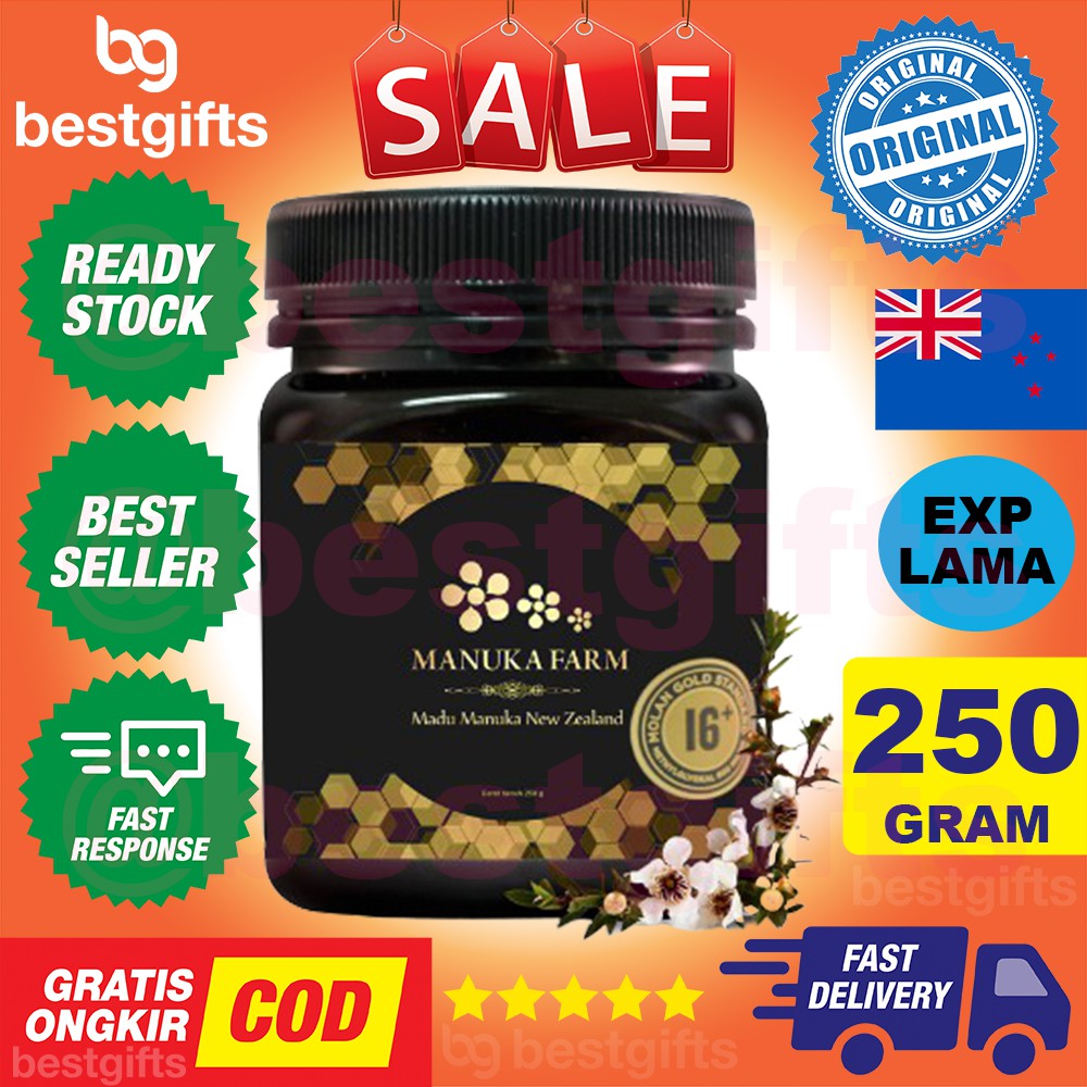 MANUKA FARM MADU MANUKA HONEY MGS16+ MGS16 MGS 16 IMUNITAS DAYA TAHAN TUBUH RADANG SARIAWAN 250 GRAM