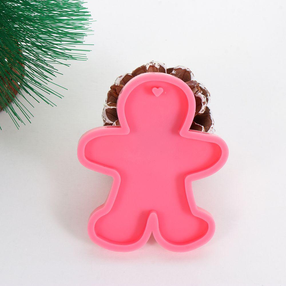 R-bunga Bola Natal Gingerbread Man Santa Claus Resin Kerajinan Clay Cetakan Membuat Perhiasan Alat