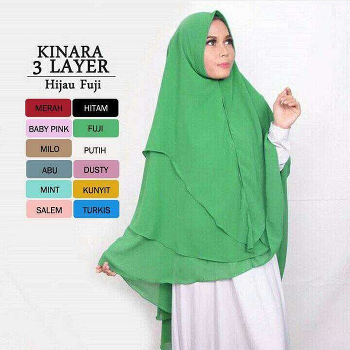 Langsung Order Jilbab Instan Hijab Kerudung Khimar Ceruti Syari Jumbo Kinara 3 Layer Terlaris