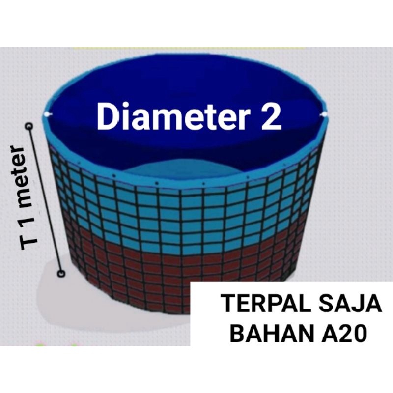 Terpal Kolam Bulat A20 Diameter 2 Tinggi 1 Meter