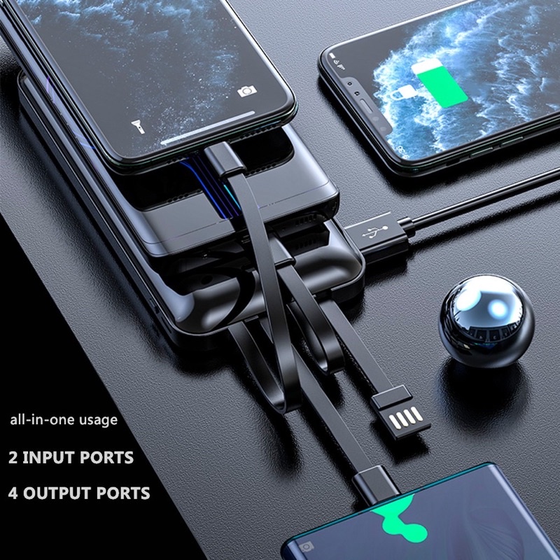 INONE Powerbank / POWER BANK P22 12000mAh 4 Output 2 Input Tipe C Micro Lightning USB LED Display Pocket Size