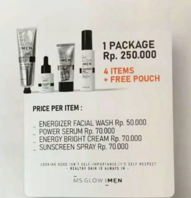 Free Pouch Ms Glow Men Original Paket Skincare Cowok Shopee Indonesia