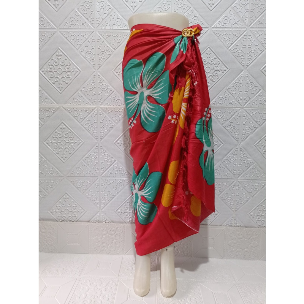 Kain Pantai//Sarung Pantai//Selimut Bali//Selendang Pantai//Kain Warna//Kain Batik//Kain  Aksesories//Motif Sari Bunga-Merah
