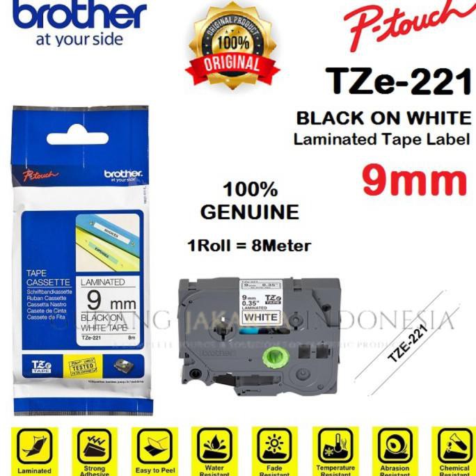 

BROTHER TZe-221 9mm P-Touch Tape Label Black on White