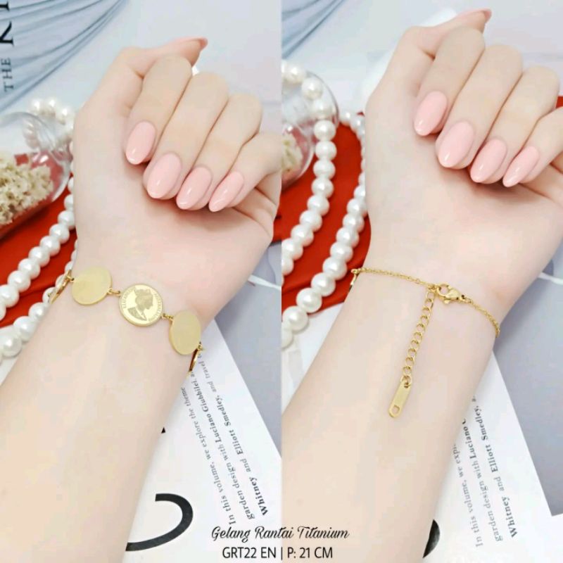 gelang titanium lapis emas 24k