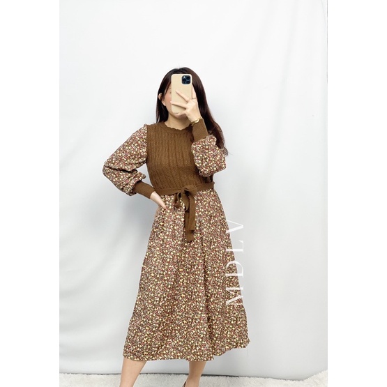 MDLV ~ BM 65000 PHYLICIA MIDI DRESS // GAMIS IMPORT// FASHION MUSLIM// FASHION IMPORT WANITA