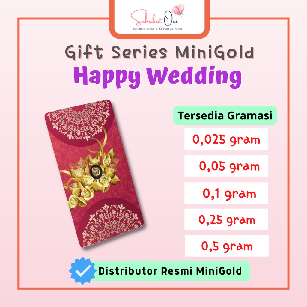 [ SAHABAT OCI ] Wedding Series - MiniGold Gift Series - Kado Pernikahan [ 0,025 gram - 0,05 gram - 0