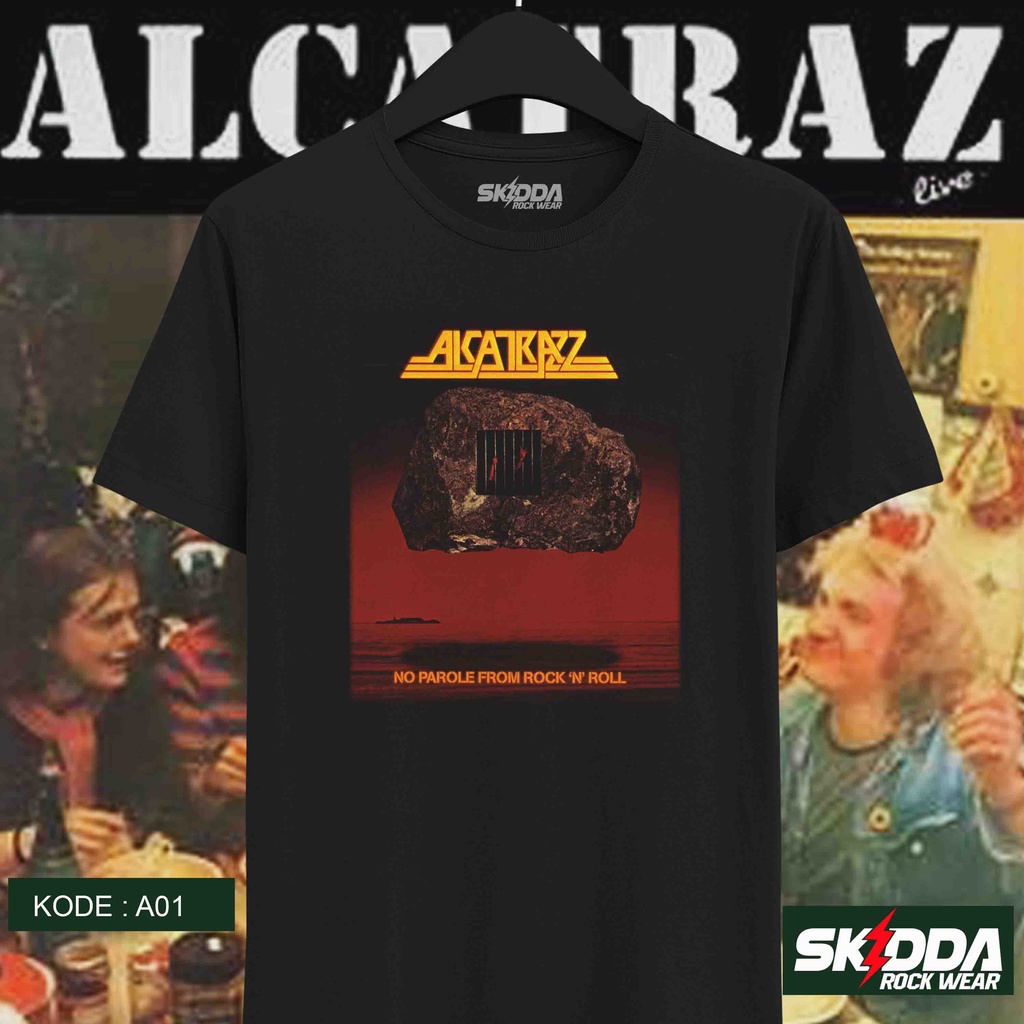 T Shirt Kaos Band Rock ALCATRAZ – No Parole from Rock N Roll - Premium Black NSA