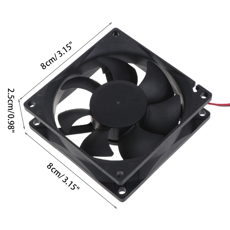 Bt 80x80x25mm CPU Cooling Fan 5V 12V 24V 2pin Silent Cooling Fan CPU Cooler Chassis Radiator Untuk Komputer Desktop 3300RP