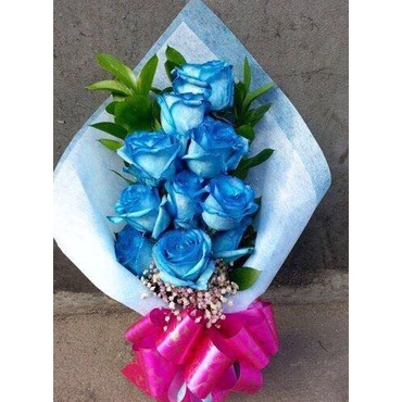 Bunga Mawar Warna Biru / Bunga Mawar Asli / Bunga Rangkaian Mawar Biru Terbaru
