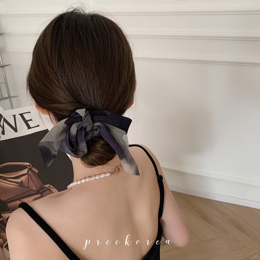 KOREAN RIBBON SCRUNCHY WASHED / IKAT RAMBUT KOREA PITA / SCRUNCHIES BOW-6