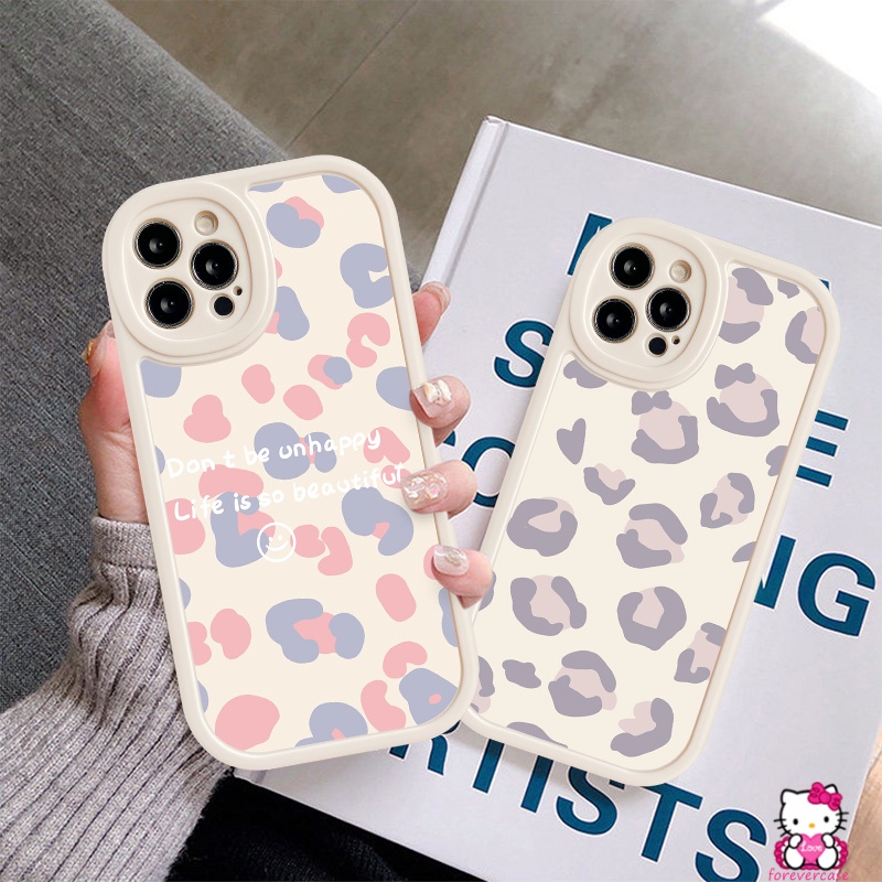 Casing Silikon Biru Ungu Realme C55 10 Pro Plus C30 C35 C21Y C25 C31 C25Y C12 C21 C15 C25s GT C11 C20 C3 C17 8i 7 8 5s 6s 8pro 6 5i 9i 5 6i 7i Motif Leopard Soft TPU Sarung