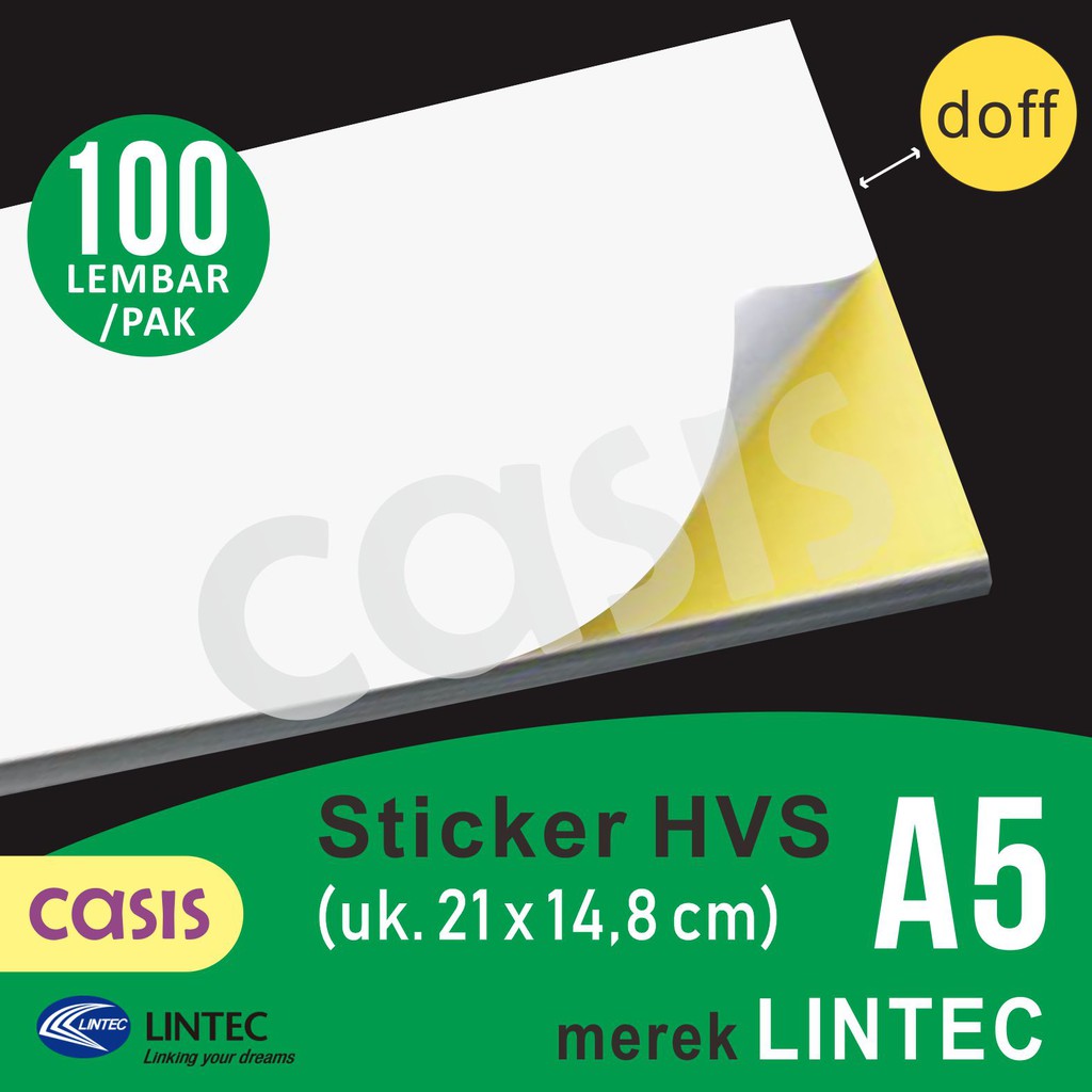

kertas stiker hvs A5 isi 100 lbr - lintec - CASIS