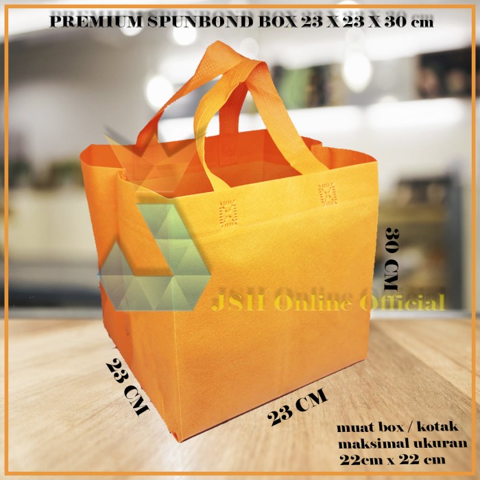 

SALE [Premium] Tas Spunbond Box Kue dan Kotak Nasi 22 x 22 cm - Goodie Bag - Hitam