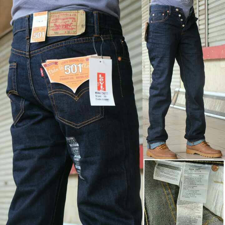 PREMIUM celana jeans levis 501 impor biru dongker PALING MURAH
