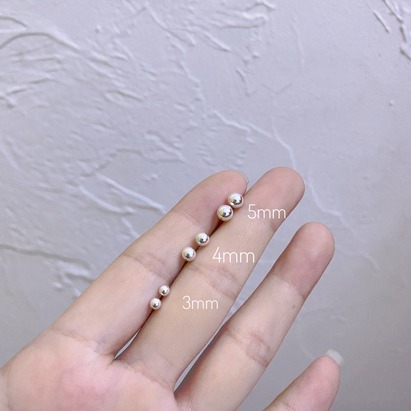 Anting Tusuk Sterling Silver Desain Bola Mini Simple Ala Korea Untuk Wanita