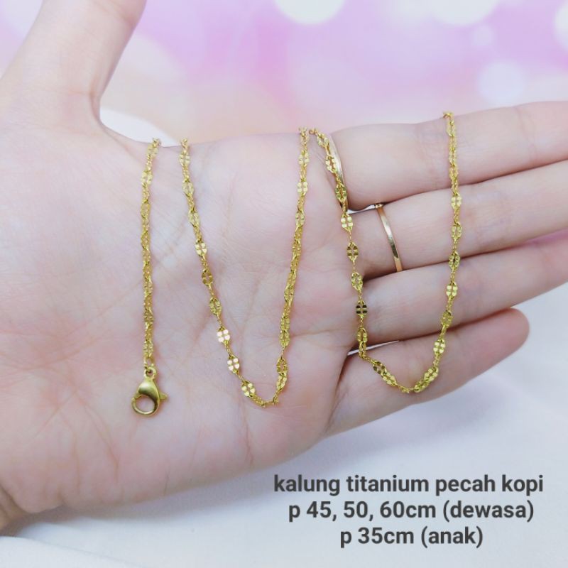 (COD) Kalung Titanium Wanita Anti Karat Aksesoris Fashion Perhiasan Premium - T042