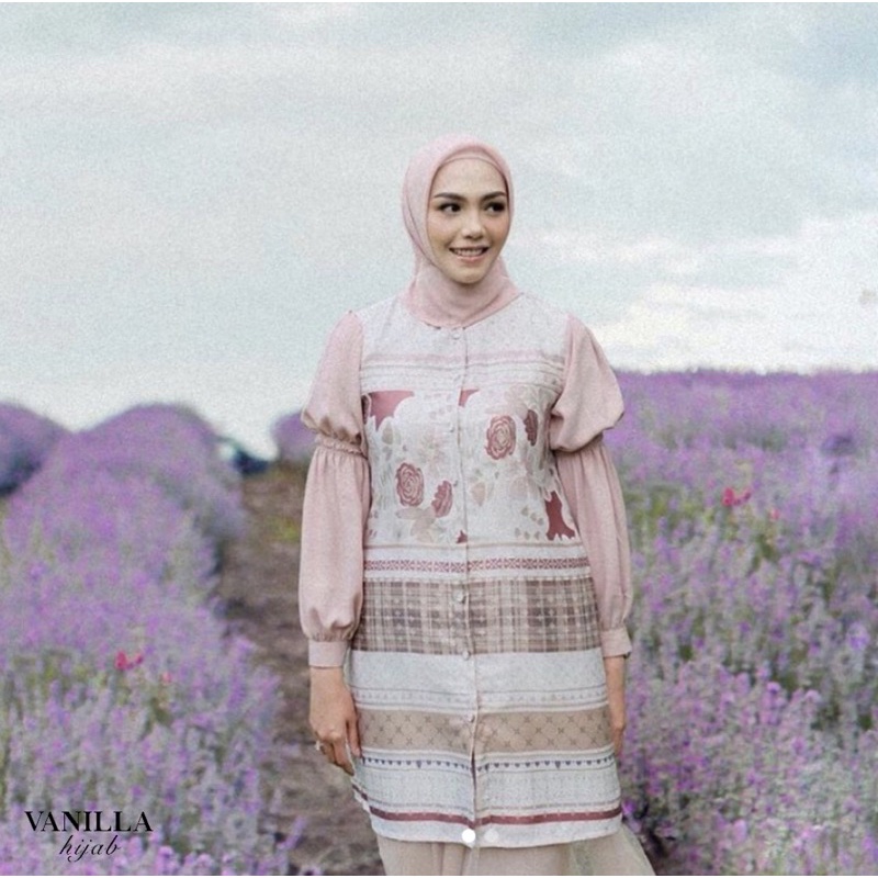 Binar blouse Pink by Vanilla hijab