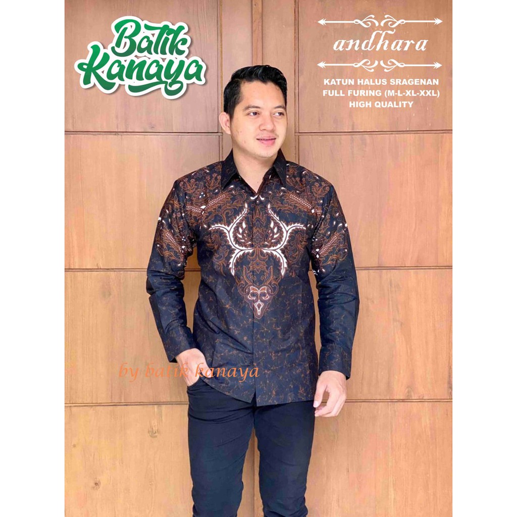 ANDHARA Kemeja Batik Pria Lengan Panjang FULL FURING Batik KANAYA