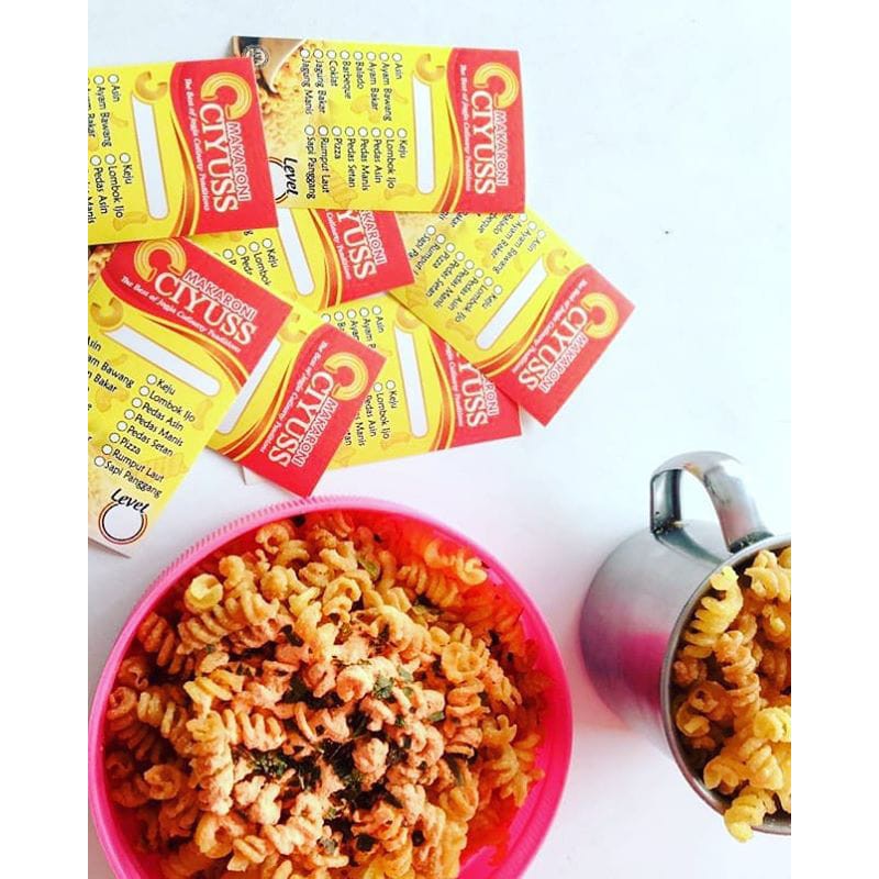 

Makaroni Spiral Ciyuss 140g (BESAR)/ Makaroni/ Snack/ Pedas/ Gurih/ Makanan ringan/ Murah