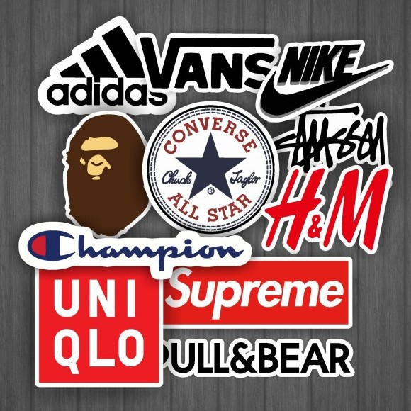 

Sticker Vinyl Logo Brand Pakaian 11Pcs Tumblr Gitar Laptop Handphone